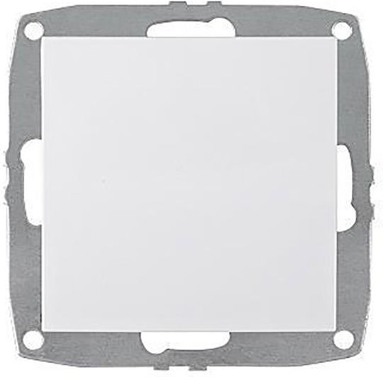 Mono Electric Χωνευτός Διακόπτης Τοίχου Μονός χωρίς Πλαίσιο Λευκός