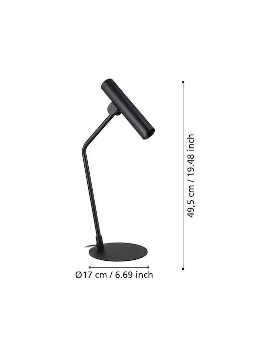 Eglo LED Office Lamp with Foldable Arm in Black Color