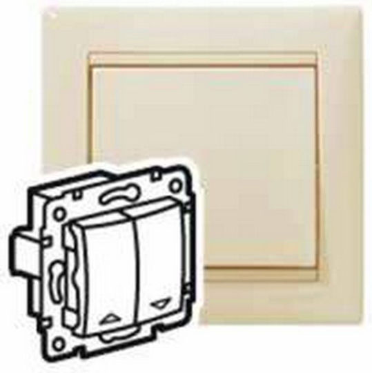 Legrand Valena Classic Χωνευτός Διακόπτης Τοίχου Ρολών Διπλός χωρίς Πλαίσιο Creme
