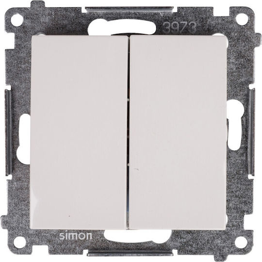 Kontakt-Simon Double Wall Switch Without Frame White