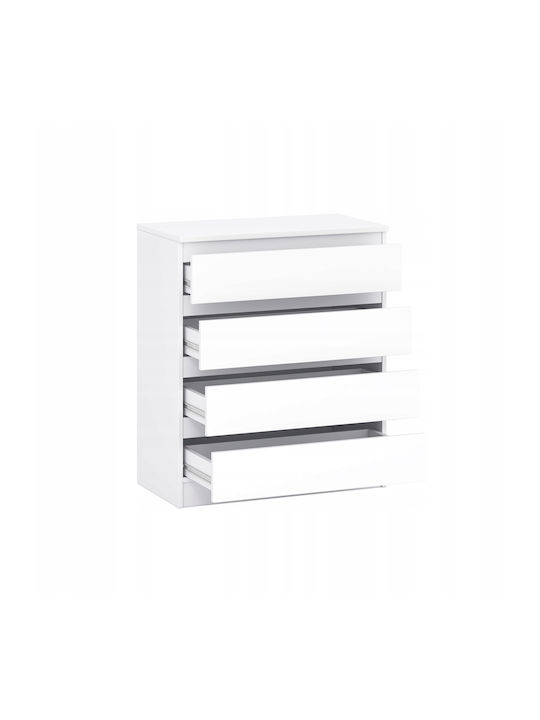 Wooden Chest of Drawers White Color 72.8x39.1x85.6cm