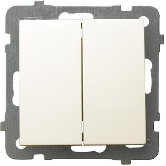 Ospel Recessed Wall Switch Lighting Two-Way without Frame Ecru