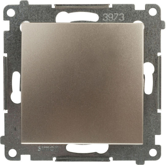 Kontakt-Simon Recessed Wall Switch Single Without Frame Gold