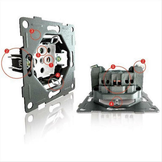 Lineme Single Recessed Power Socket Black