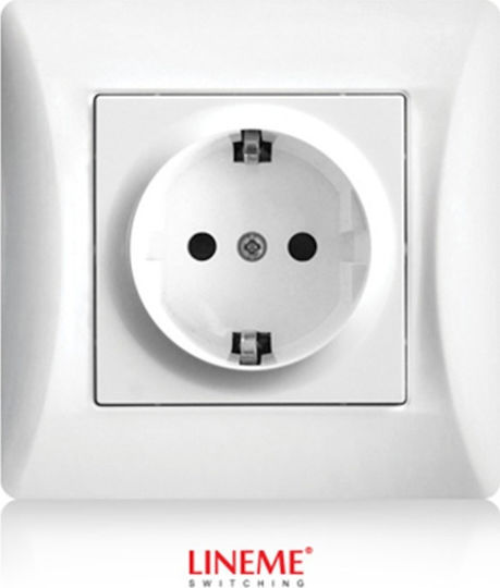 Lineme Single Recessed Power Socket White