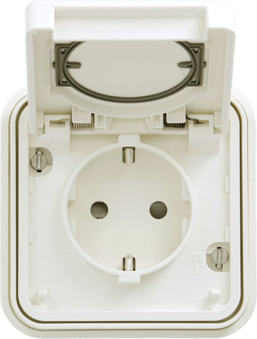 Hager Cubyko Single Power Socket White