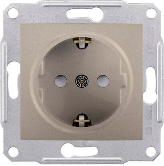 Schneider Electric Sedna Single Power Safety Socket Titanium