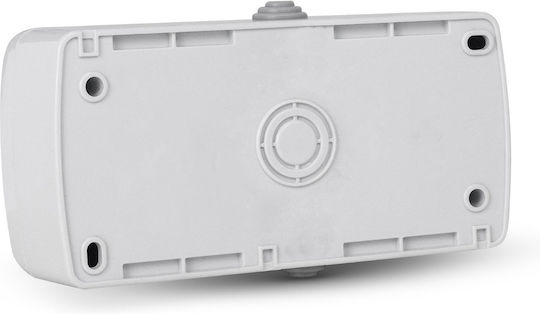 Entac ESMWS2E-STP Διπλή Εξωτερική Πρίζα Ρεύματος Στεγανή με Καπάκι Γκρι