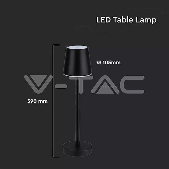 V-TAC Metal Table Lamp LED with Black Shade and Base