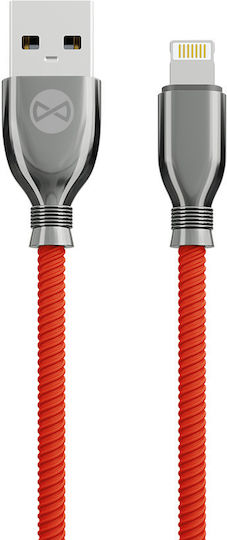 Forever Плетена USB-A към Lightning кабел Червен 1м (GSM097156)