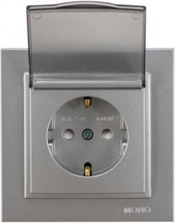 Eurolamp Single Power Socket Silver 16A