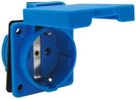 Einzeln Gemauert Stromsteckdose Wasserdicht mit Abdeckung Blau 1Stück