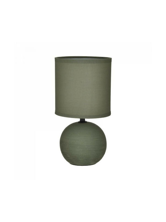 Atmosphera Timéo Metal Table Lamp for E14 Socket with Green Shade and Base
