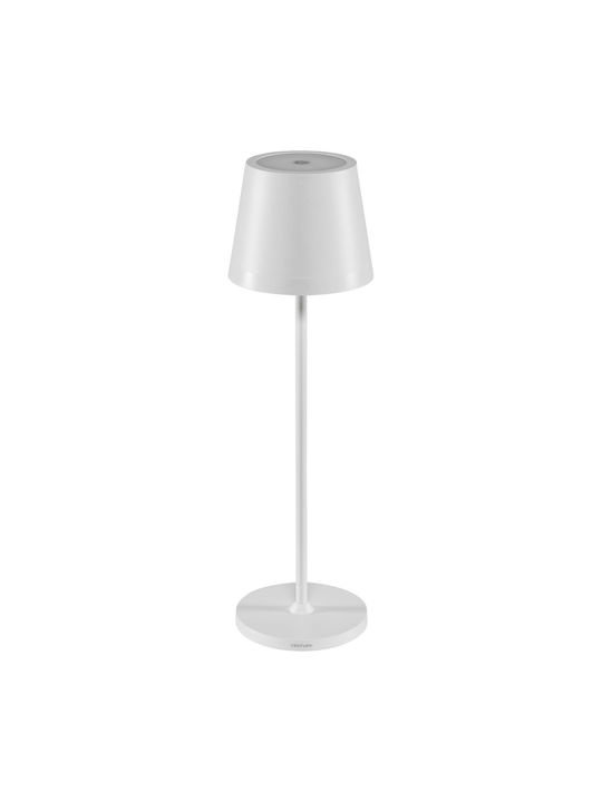 Century Table Lamp LED with White Shade and Base