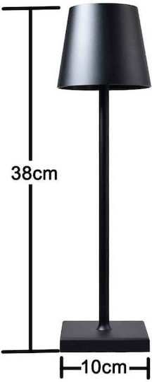 Lucas Metall Tischlampe LED mit Schwarz Schirm und Basis