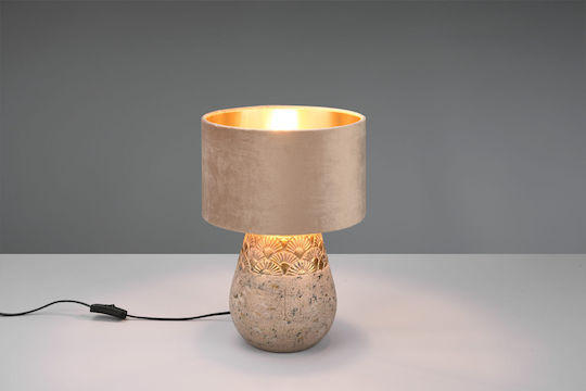 Trio Lighting Kiran Ceramic Table Lamp for Socket E27 with Gray Shade and Base