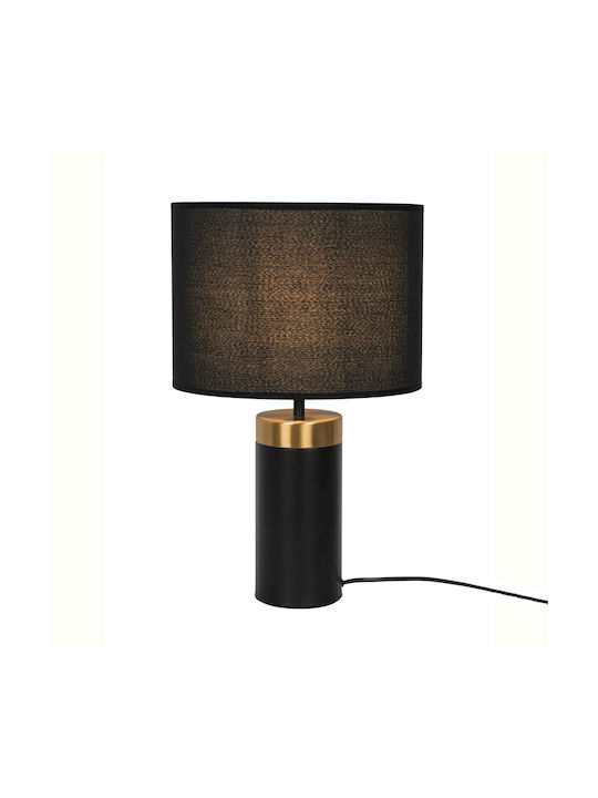 Viokef Luciano Metal Table Lamp for Socket E27 with Black Shade and Base