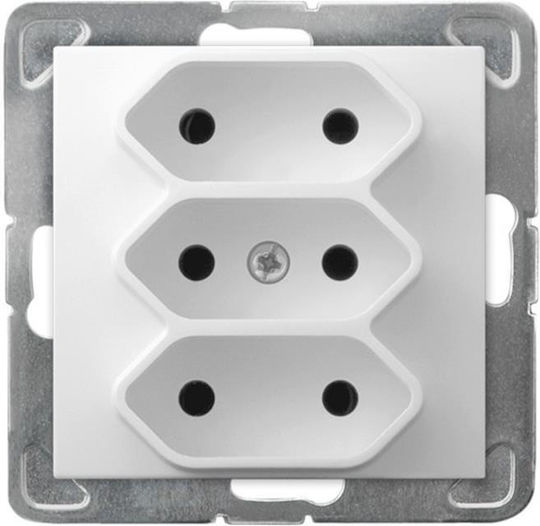 Ospel Triple Power Socket White