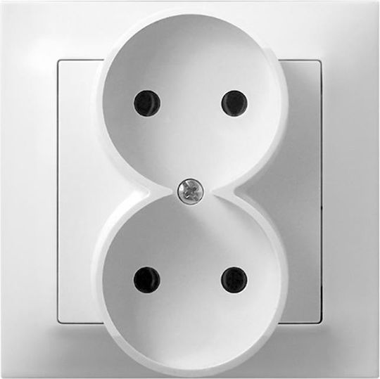 Ospel Double Power Socket White