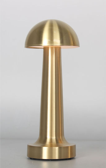 Alphab2b Metal Table Lamp LED with Gold Shade and Base