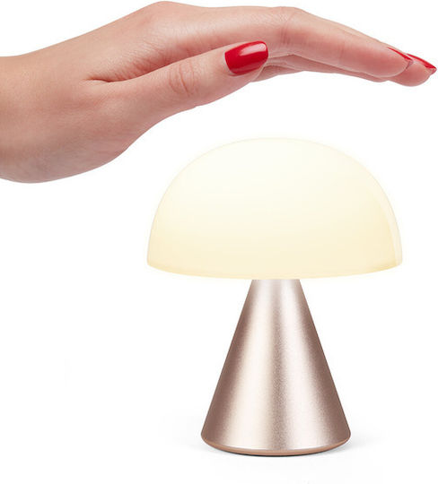 Lexon Metal Table Lamp LED with White Shade and Copper Base