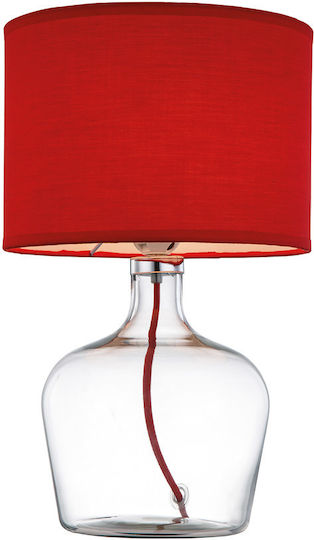 Fan Europe Hendrix Glass Table Lamp for E27 Socket with Orange Shade and Transparent Base
