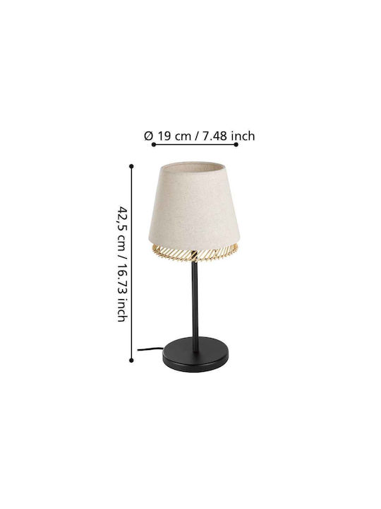 Eglo Metal Table Lamp for Socket E27 with Beige Shade and Base