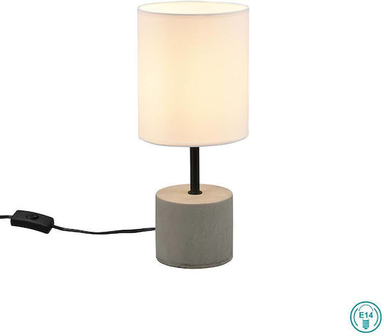 Trio Lighting Ben Beton Lampă de masă pentru Soclu E14 cu Abajur Alb și Bază Gri