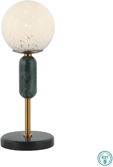 Viokef Polly Glass Table Lamp for Socket E27 LED with Green Base