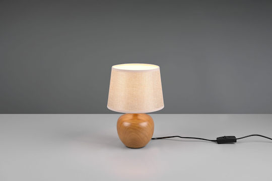 Trio Lighting Luxor Ceramic Table Lamp for Socket E14 with Beige Shade and Brown Base