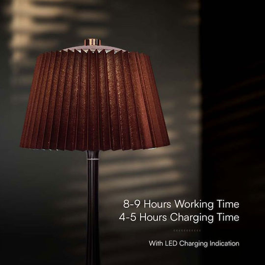 V-TAC Metal Table Lamp LED with Silver Shade and Base