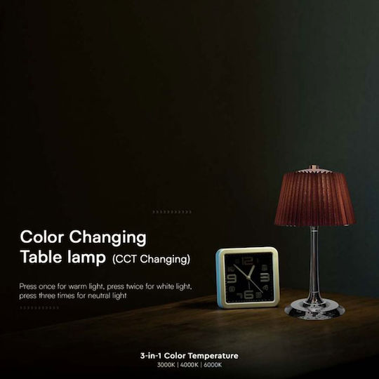 V-TAC Metal Table Lamp LED with Silver Shade and Base