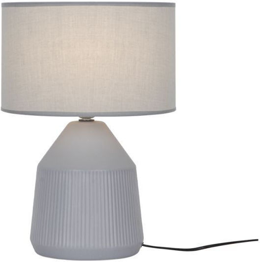 Viokef Ceramic Table Lamp for Socket E27 with Gray Shade and Base