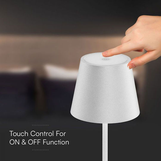 V-TAC Metal Table Lamp LED with White Shade and Base