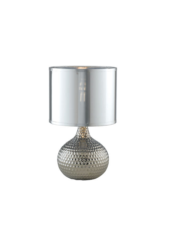 Fan Europe I-pulsar/l 35 Ceramic Table Lamp for Socket E14 with Silver Shade and Base