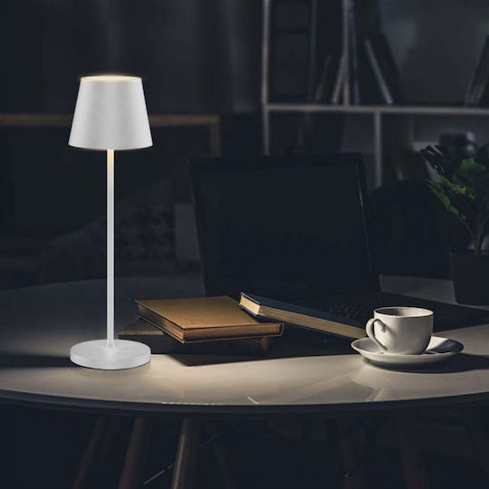 V-TAC Metal Table Lamp LED with White Shade and Base