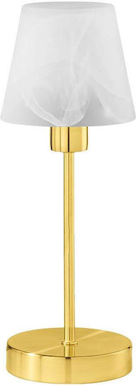 Trio Lighting Luis II Μεταλλικό Πορτατίφ για Ντουί E14 με Λευκό Καπέλο και Χρυσή Βάση