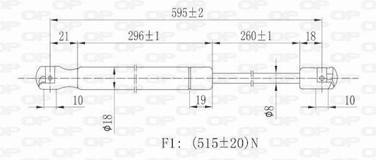 Open Parts Trunk Shock for Renault Scenic