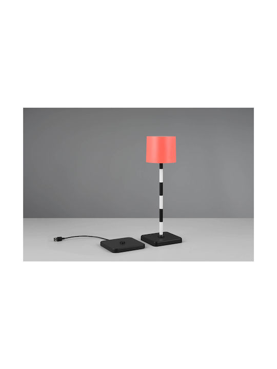 Trio Lighting Metal Table Lamp LED with Red Shade