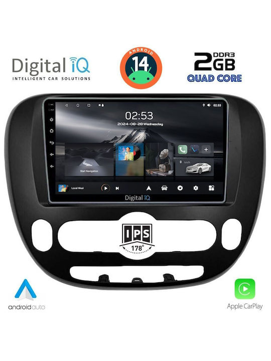 Digital IQ Car Audio System for Kia Soul 2014 (Bluetooth/USB/AUX/WiFi/GPS/Apple-Carplay/Android-Auto) with Touch Screen 9"