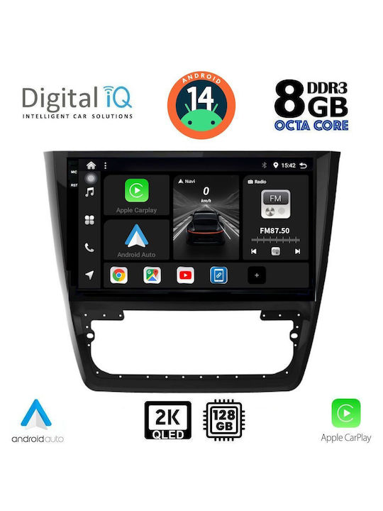 Digital IQ Car Audio System for Skoda Yeti 2014 (Bluetooth/USB/AUX/WiFi/GPS/Apple-Carplay/Android-Auto) with Touch Screen 10"