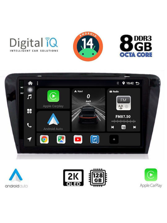 Digital IQ Car Audio System for Skoda Octavia 2013-2021 (Bluetooth/USB/AUX/WiFi/GPS/Apple-Carplay/Android-Auto) with Touch Screen 10"