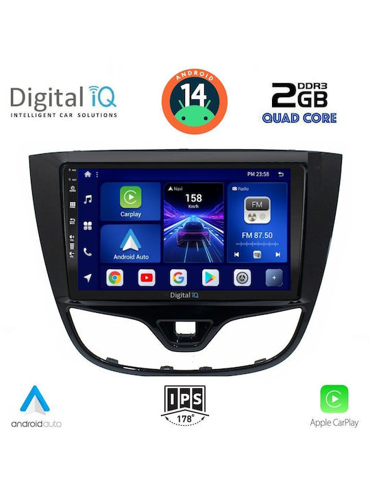 Digital IQ Car Audio System for Opel Karl 2014-2019 (Bluetooth/USB/AUX/WiFi/GPS/Apple-Carplay/Android-Auto) with Touch Screen 10"