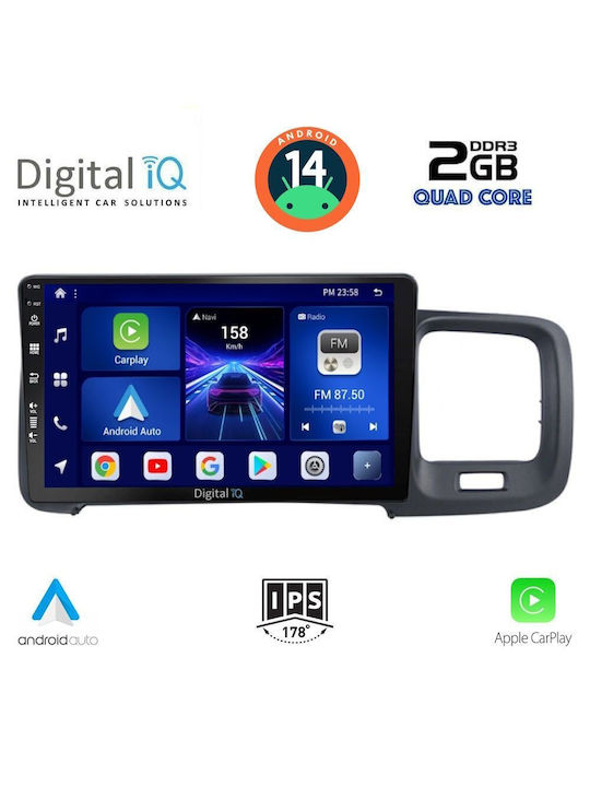Digital IQ Car Audio System for Volvo S60 2010-2018 (Bluetooth/USB/AUX/WiFi/GPS/Apple-Carplay/Android-Auto) with Touch Screen 9"
