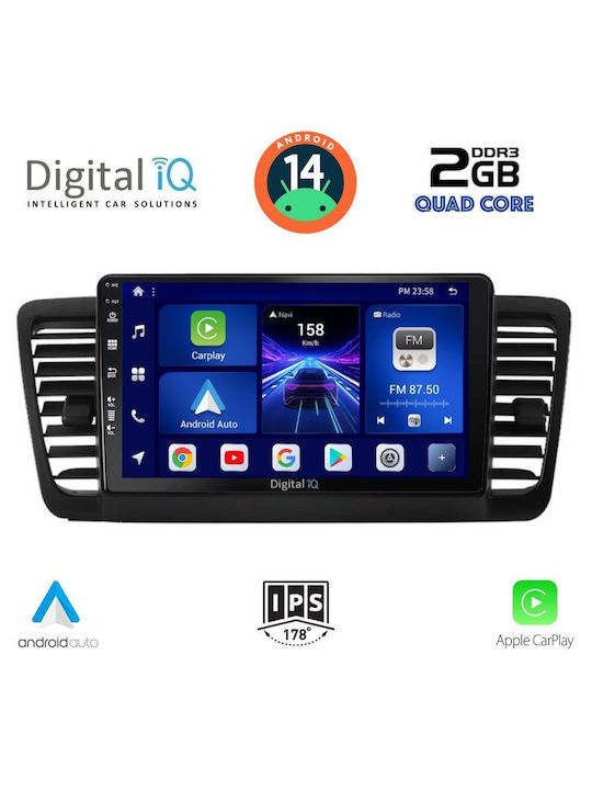 Digital IQ Car Audio System for Subaru Legacy / Outback 2002-2008 (Bluetooth/USB/AUX/WiFi/GPS/Apple-Carplay/Android-Auto) with Touch Screen 9"