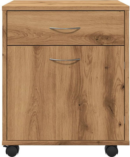 Ντουλάπι Γραφείου Ξύλινο με Ροδάκια Artisan Oak 45x38x54cm