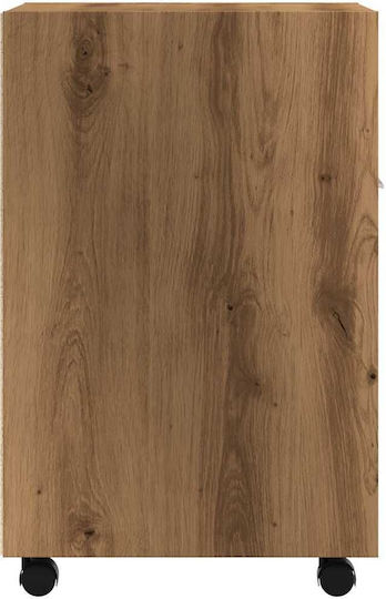 vidaXL Office Storage Cabinet Wooden with Wheels Brown 33x38x60cm
