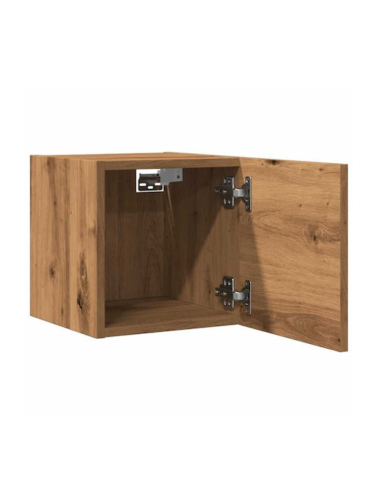 Wall Mounted Living Room Cabinet made of Particle Board Brown 30.5x30x30cm