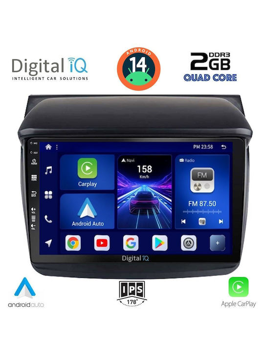 Digital IQ Автомобилна Аудио Система за Mitsubishi L200 2006-2015 (Блутут/USB/AUX/WiFi/GPS/Apple-Carplay/Android-Auto) с Тъчскрийн 9"