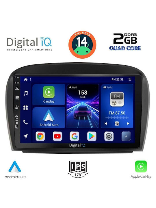 Digital IQ Car Audio System for Mercedes-Benz SL 2006-2012 (Bluetooth/USB/AUX/WiFi/GPS/Apple-Carplay/Android-Auto) with Touch Screen 9"